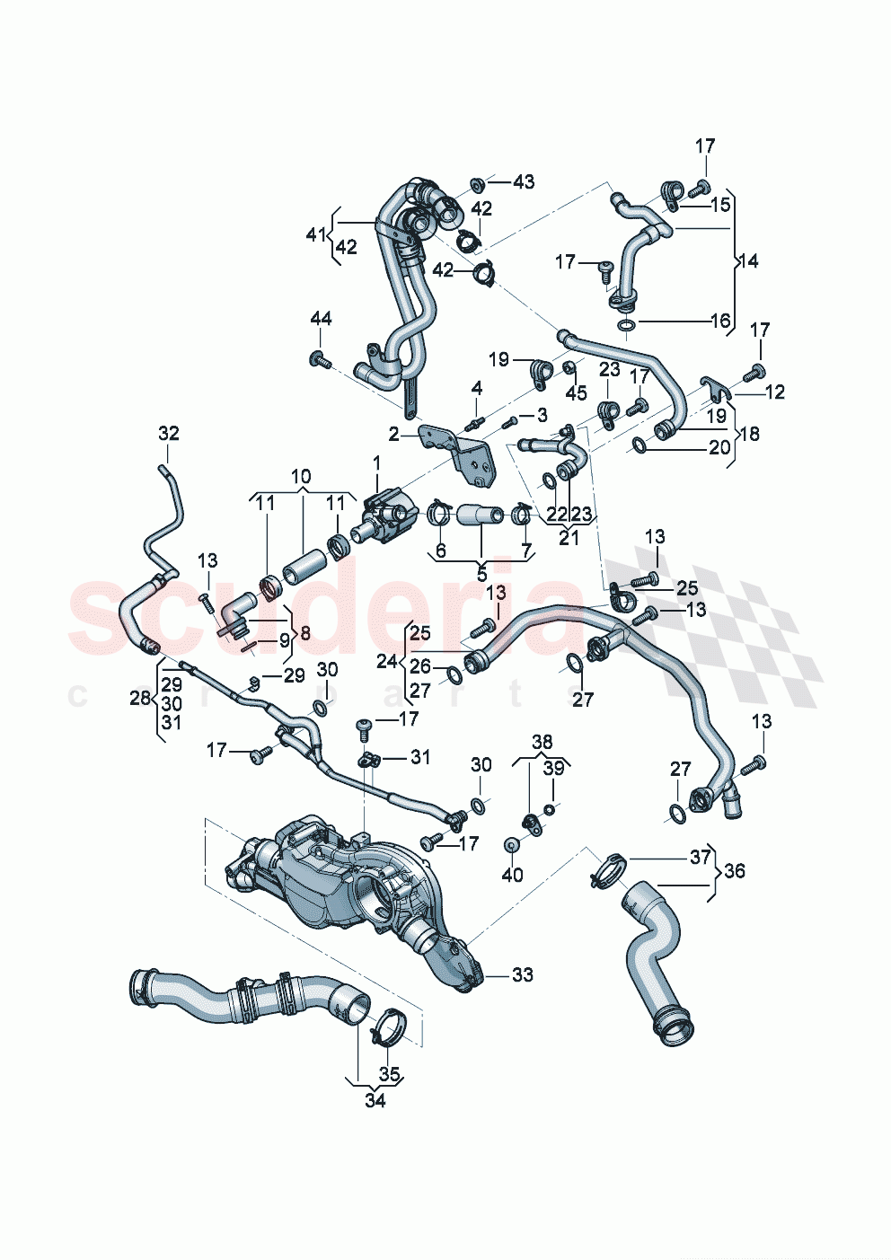Coolant hoses and pipes Engine of Bentley Bentley New Continental Convertible (2019-2024)