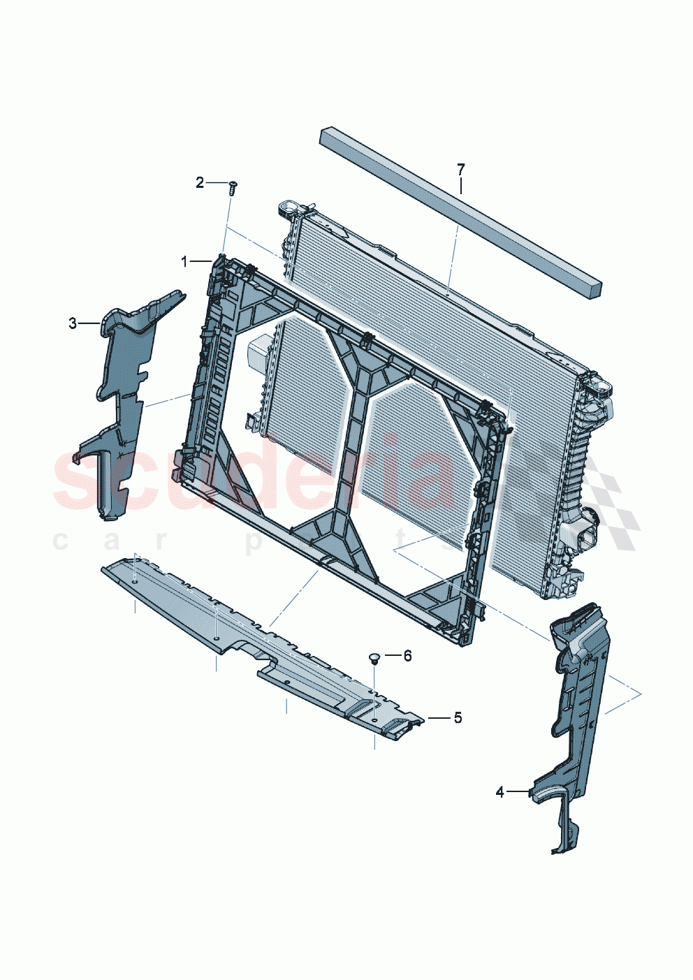 Air guide Cooler for coolant of Bentley Bentley New Continental Convertible (2019-2024)