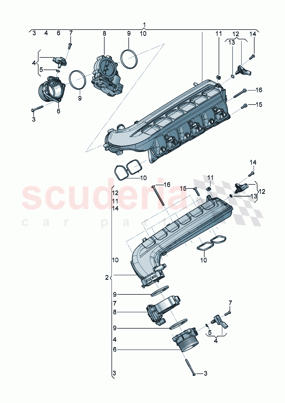 Intake manifold Throttle valve of Bentley Bentley New Continental Convertible (2019-2024)