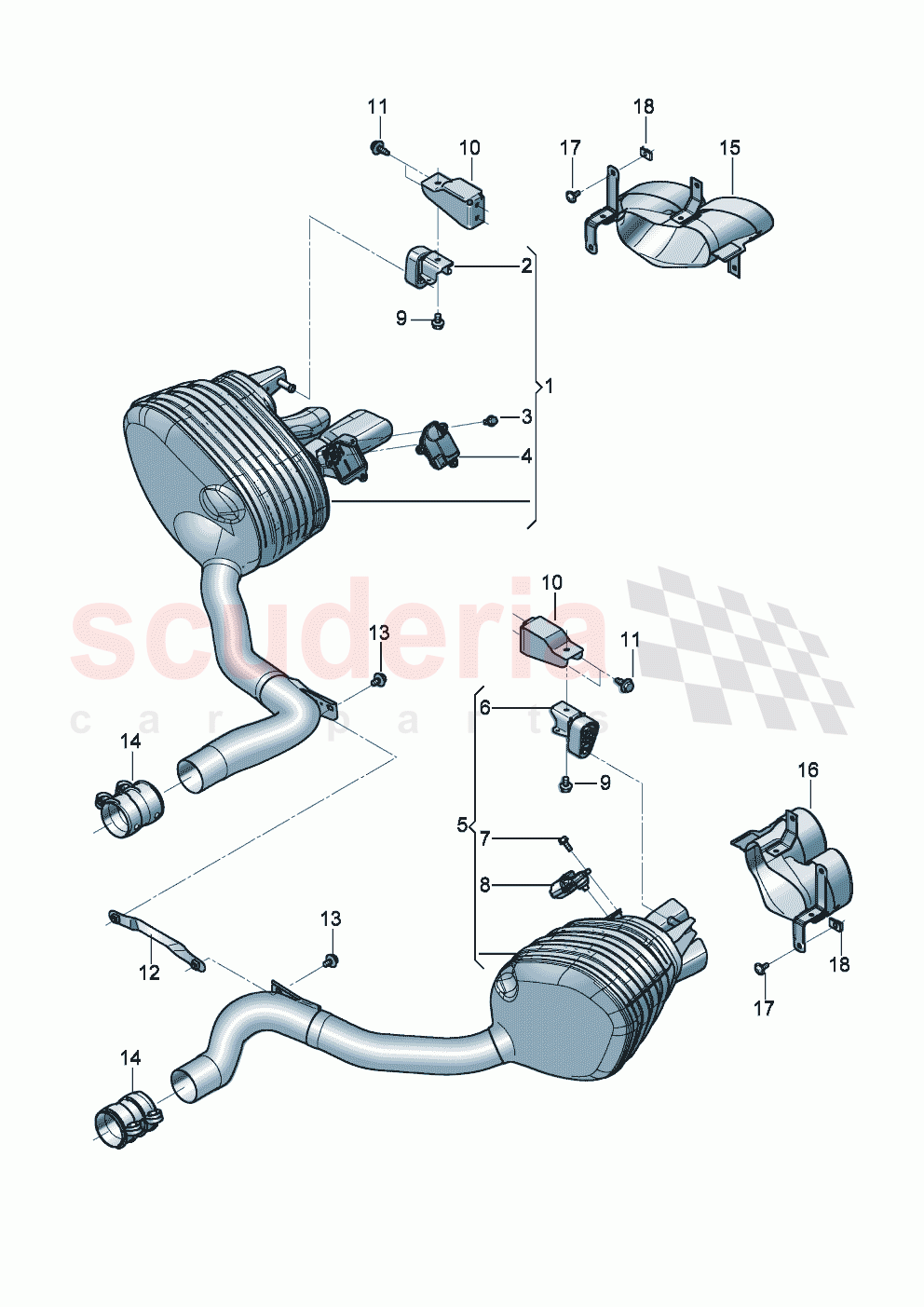 Rear silencer with exhaust flap Trim for exhaust tail pipe D - MJ 2023>> of Bentley Bentley New Continental Convertible (2019-2024)