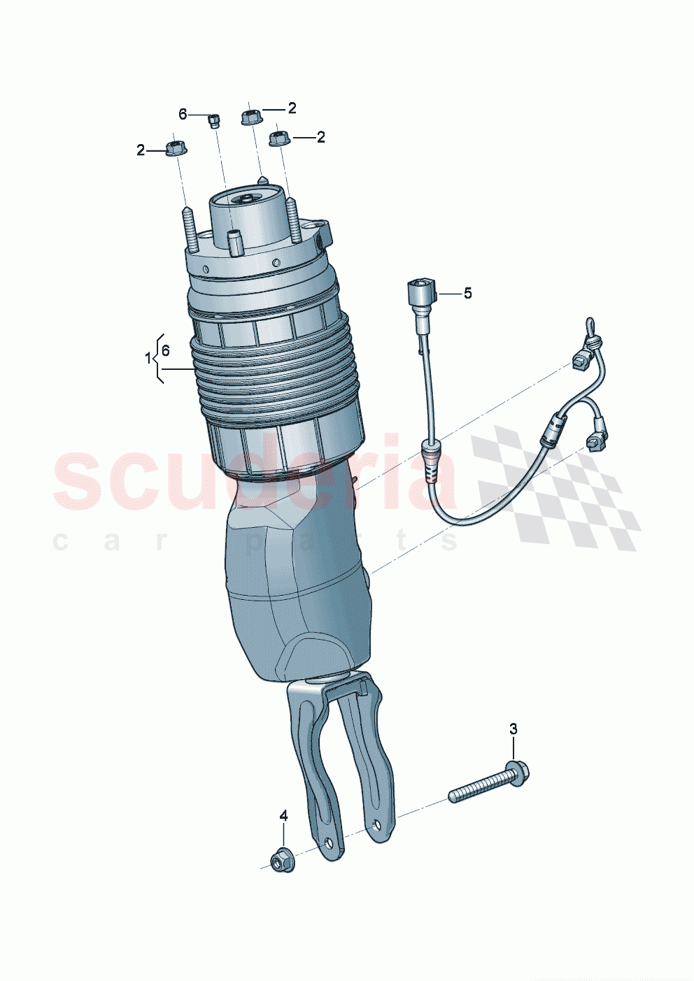 Suspension strut, complete of Bentley Bentley New Continental Convertible (2019-2024)
