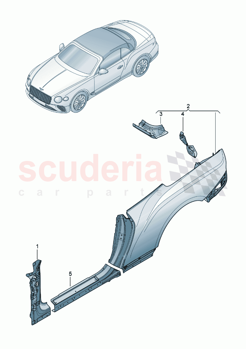 Side panel frame of Bentley Bentley New Continental Convertible (2019-2024)