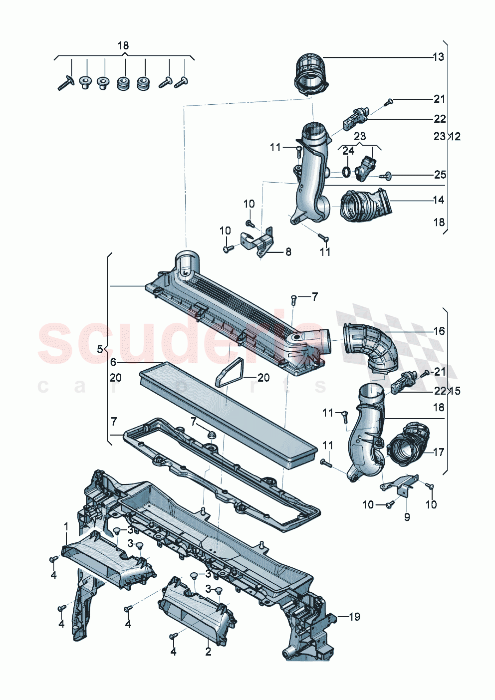 Air filter Intake air duct Intake hose Air mass meter D - MJ 2020>> D >> - 05.07.2021 of Bentley Bentley New Continental Convertible (2019-2024)