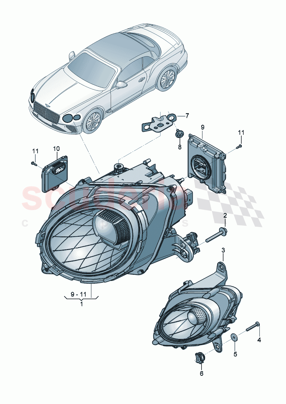 Headlights of Bentley Bentley New Continental Convertible (2019-2024)