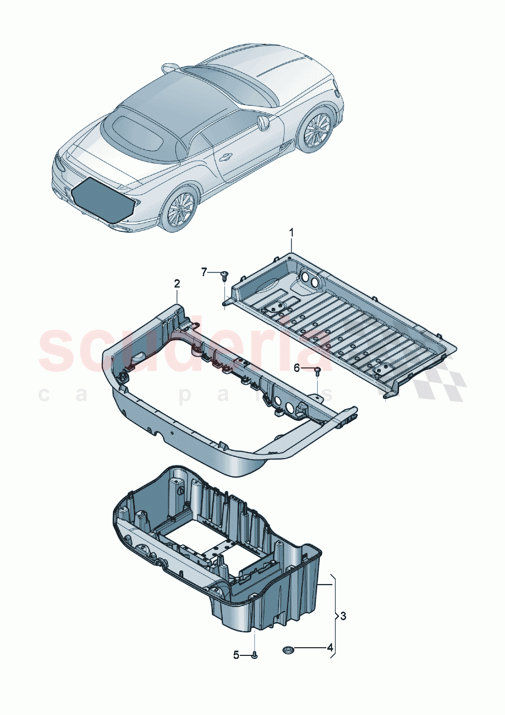 Luggage compartment floor of Bentley Bentley New Continental Convertible (2019-2024)