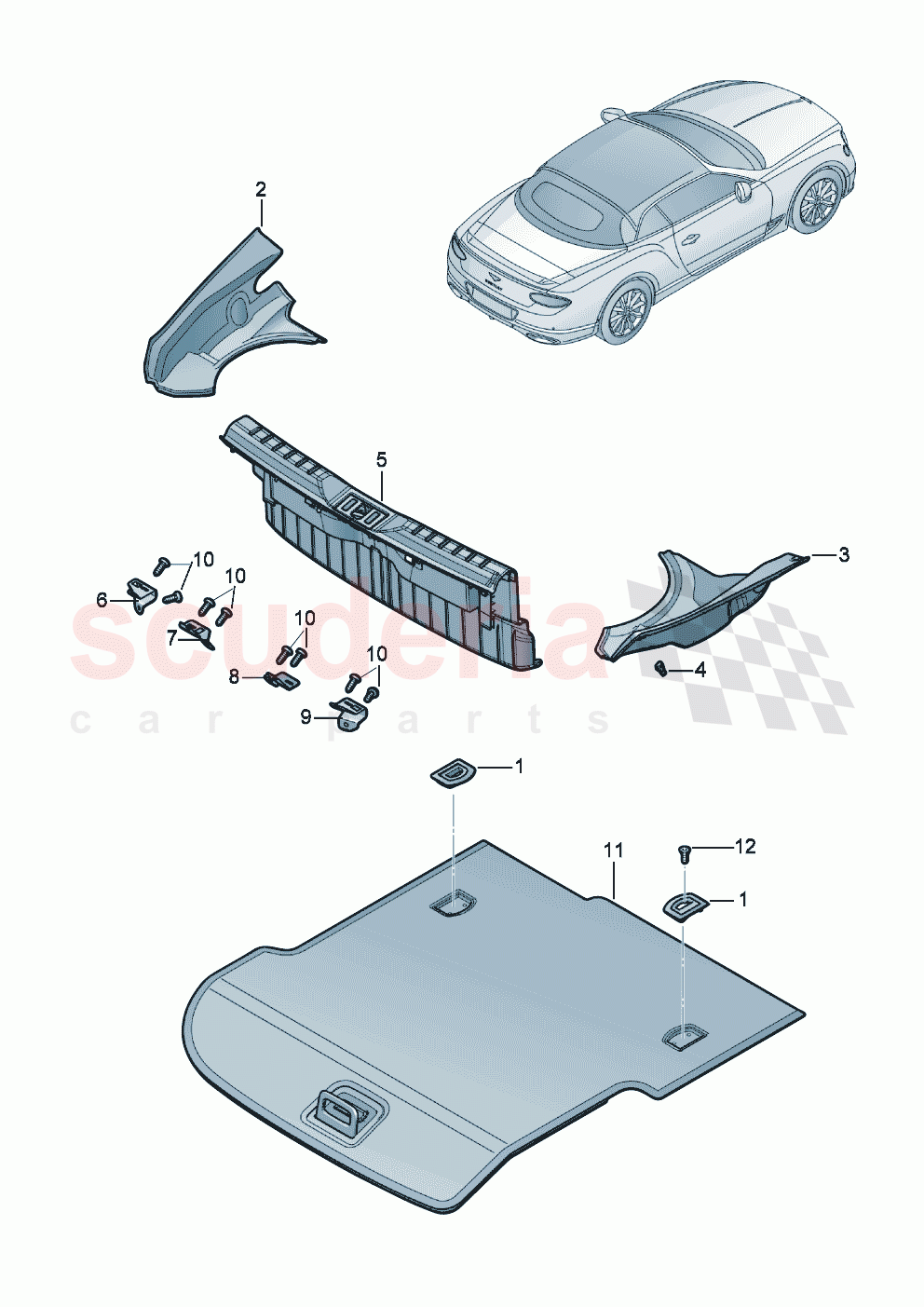 cover for luggage compartment of Bentley Bentley New Continental Convertible (2019-2024)