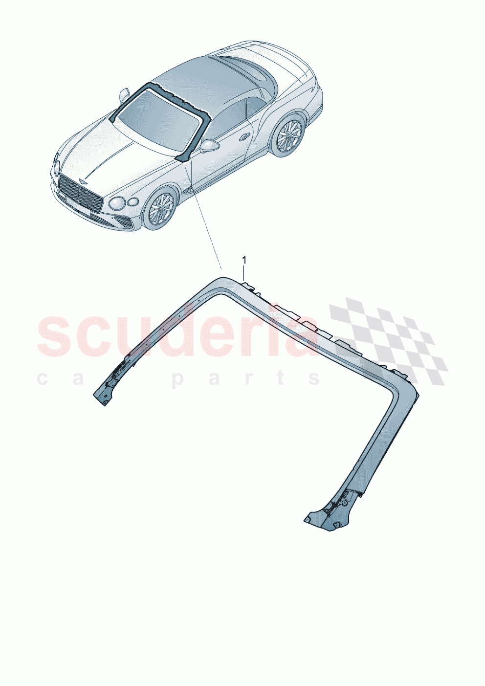 Repair plate - windscreen window frame of Bentley Bentley New Continental Convertible (2019-2024)