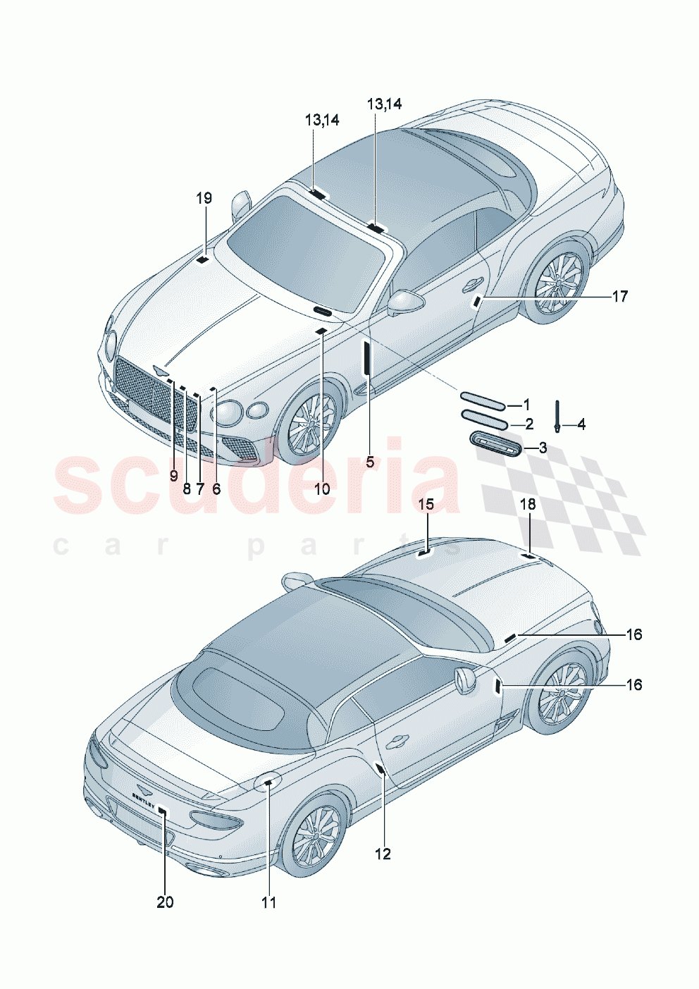 Vehicle data plate of Bentley Bentley New Continental Convertible (2019-2024)
