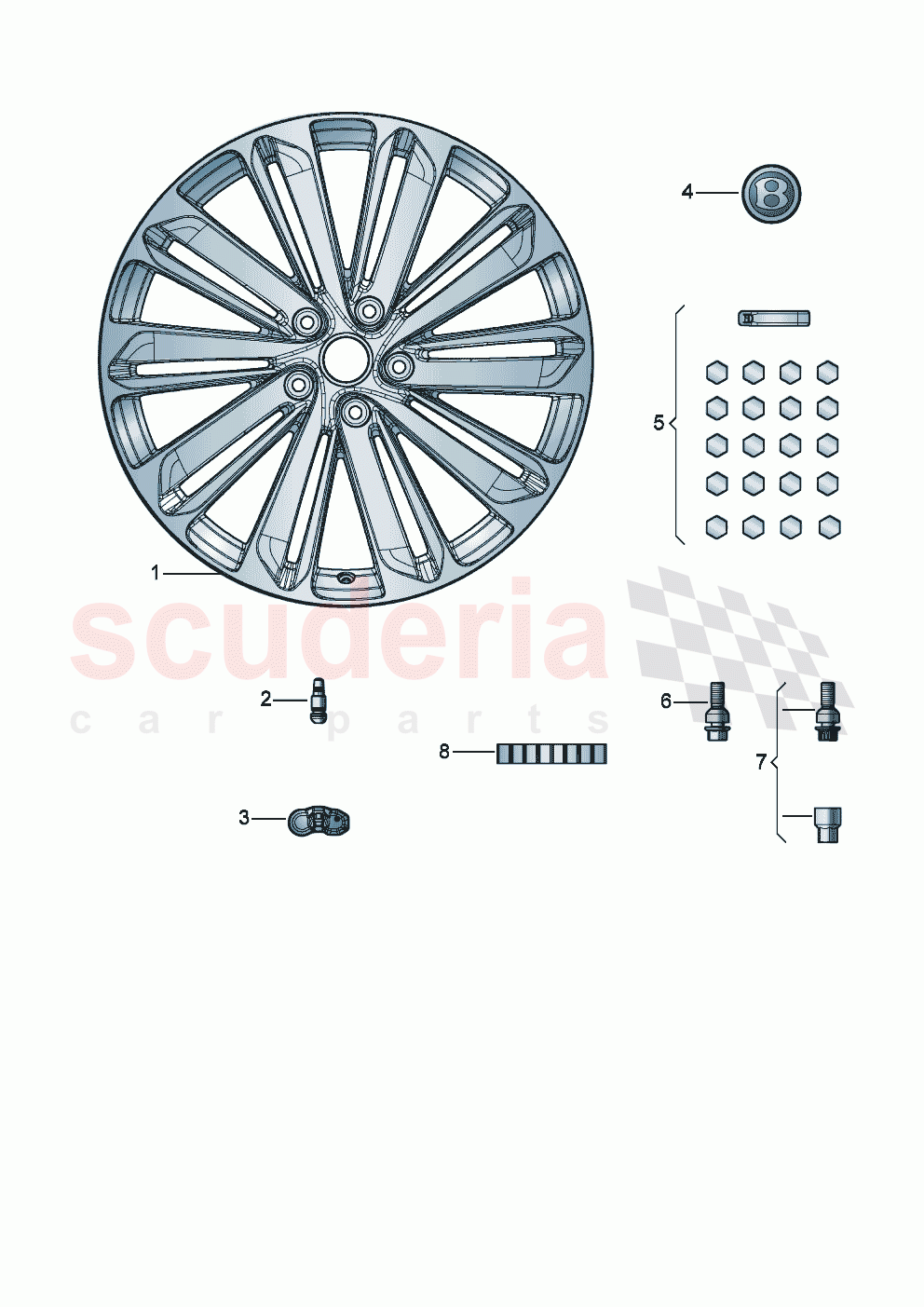 Aluminium rim Hub cap of Bentley Bentley New Continental Convertible (2019-2024)