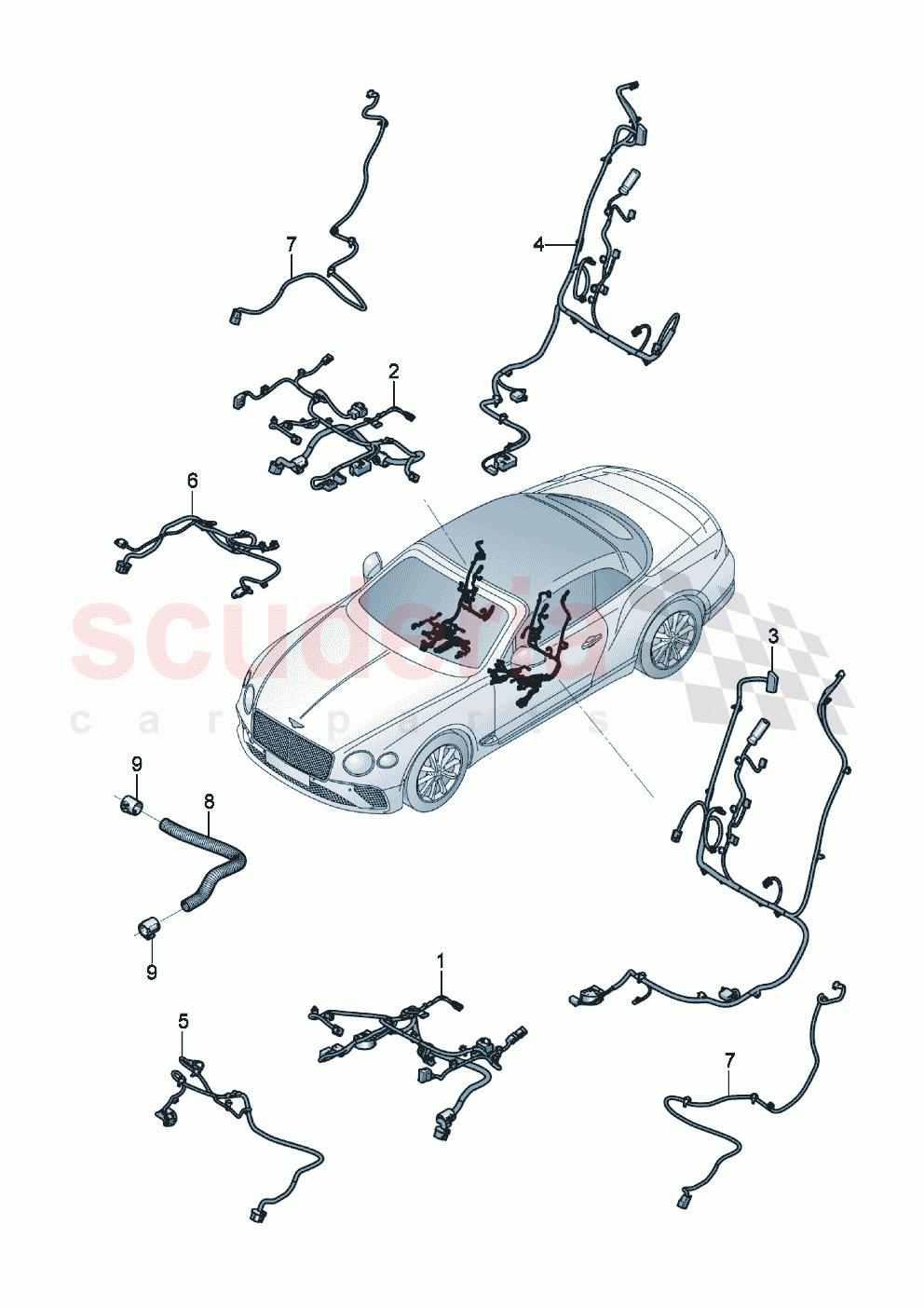 Additional wiring sets seats in cab of Bentley Bentley New Continental Convertible (2019-2024)