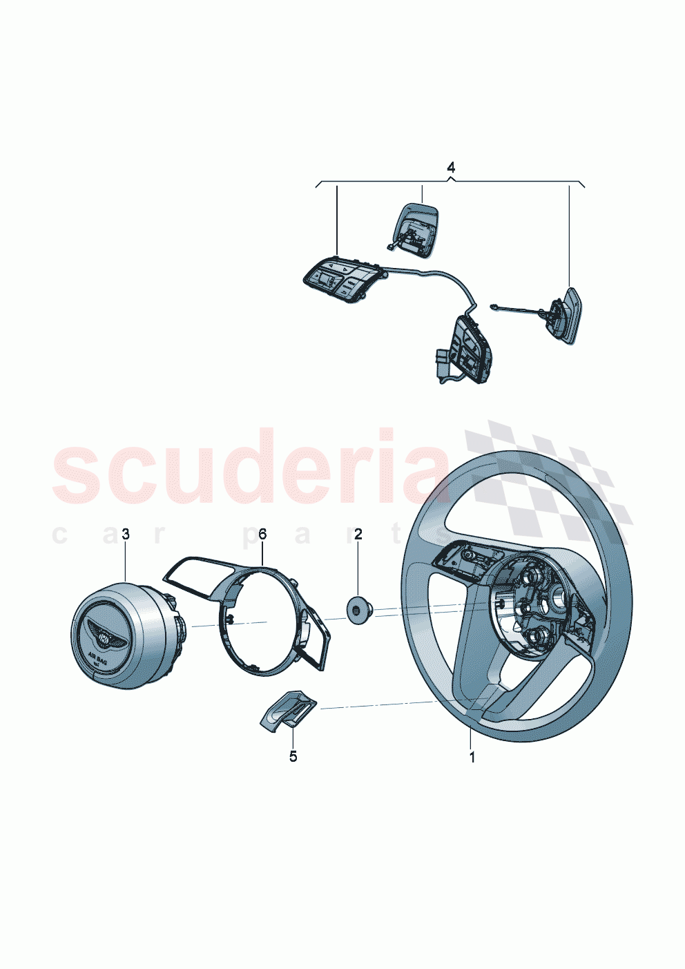 Genuine accessories Steering wheel of Bentley Bentley New Continental GT (2019-2024)