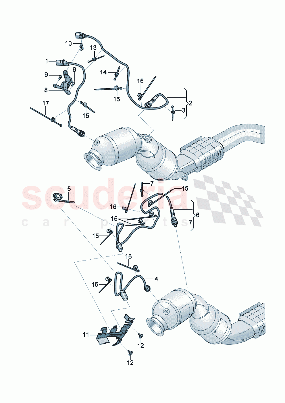 Lambda probe Holder for lambda probe F 3S-K-071 462>> F ZG-K-071 462>> of Bentley Bentley New Continental GT (2019-2024)