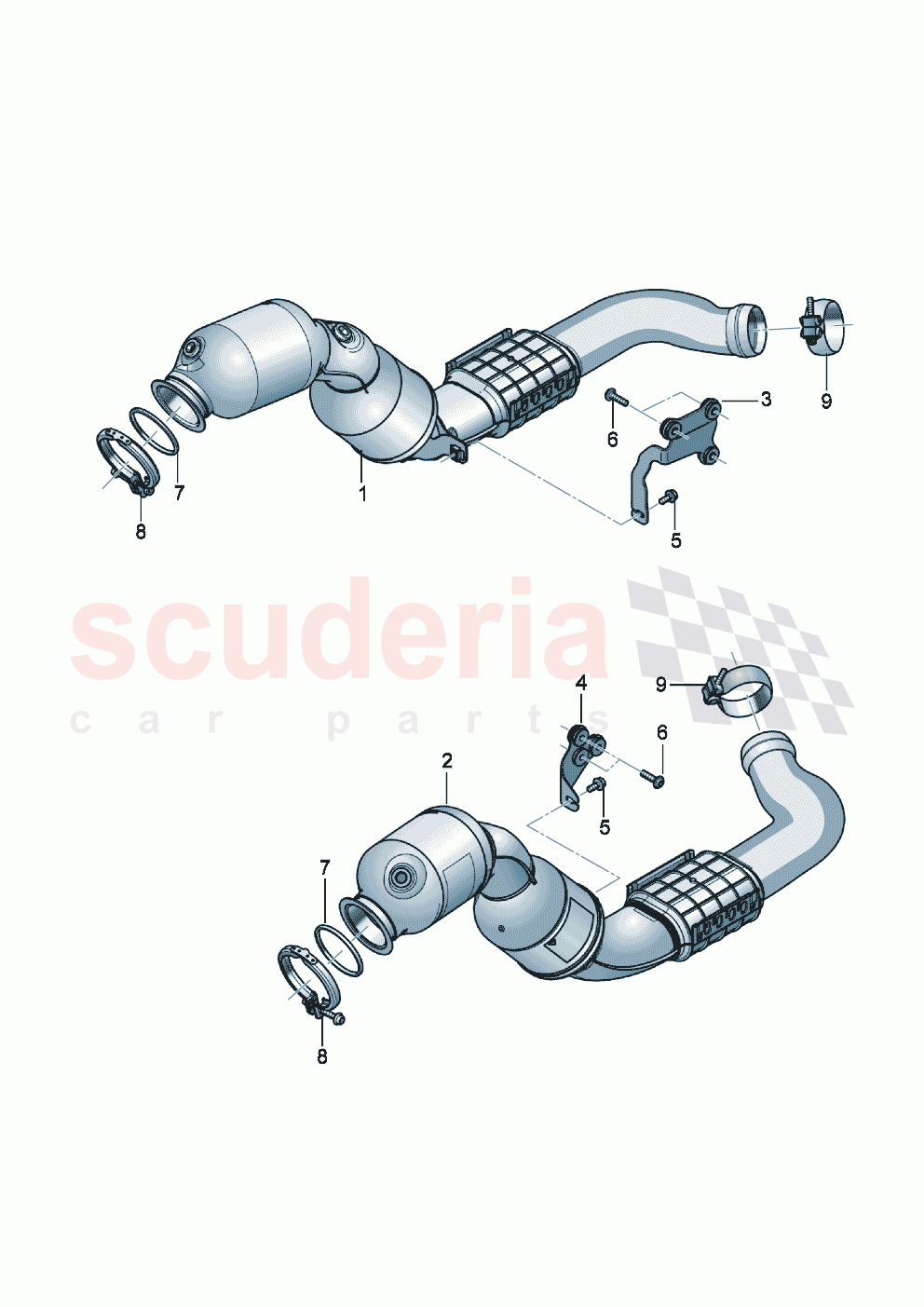 Exhaust pipe with pre-catalyst Retainer for exhaust pipe of Bentley Bentley New Continental GT (2019-2024)