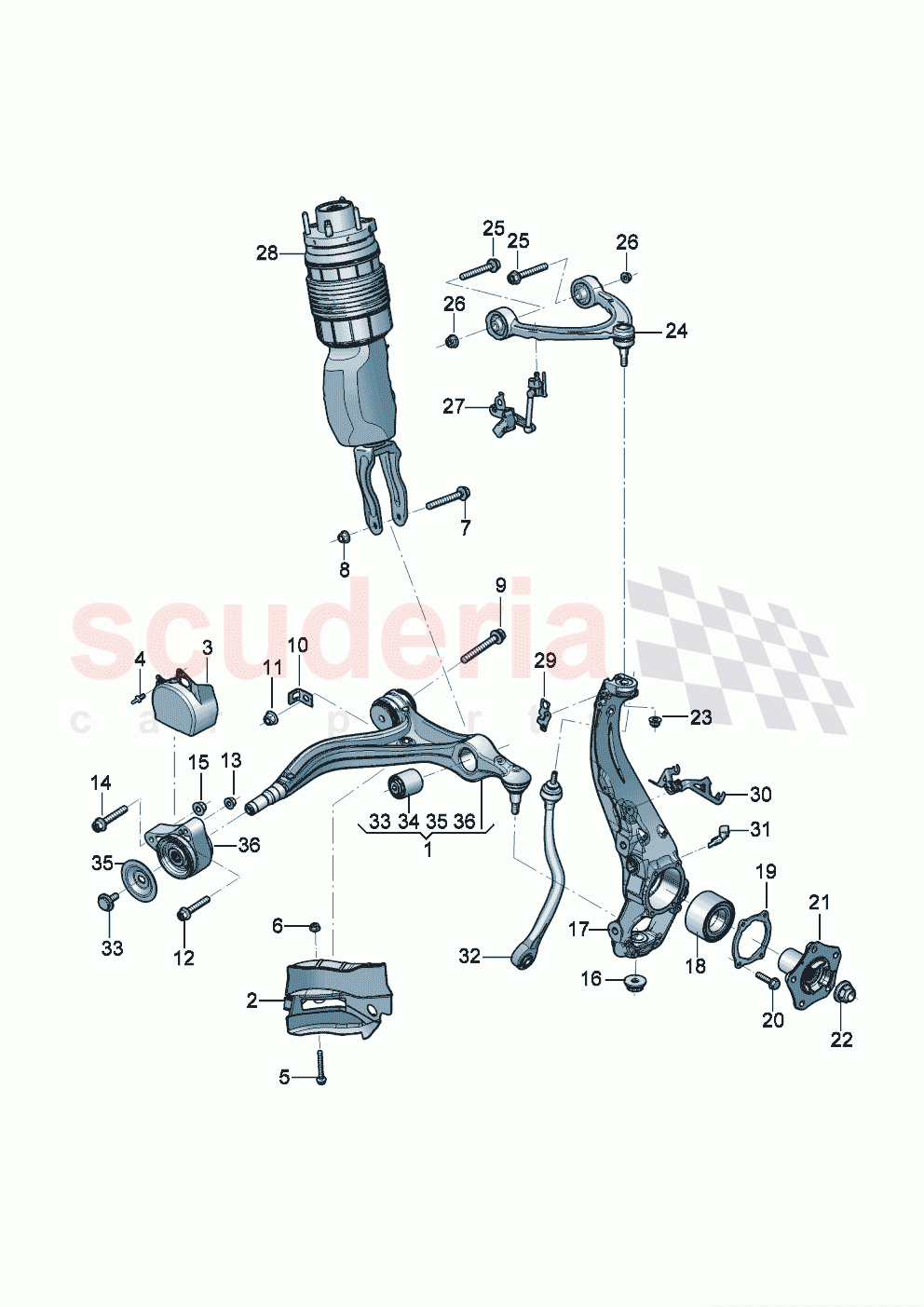Wishbone Wheel bearing housing of Bentley Bentley New Continental GT (2019-2024)