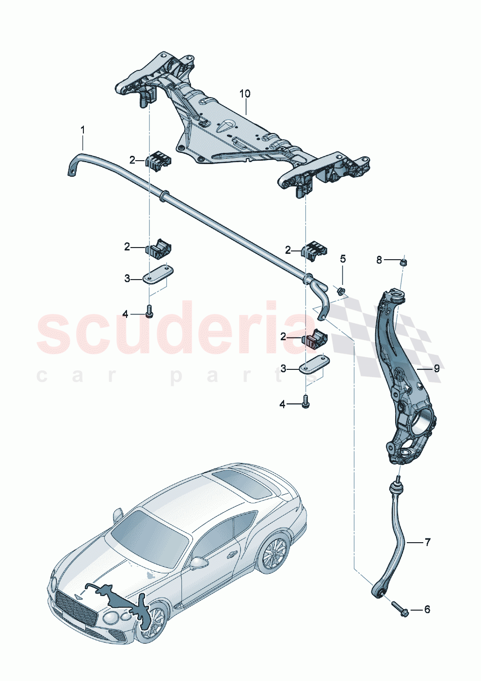Anti-roll bar of Bentley Bentley New Continental GT (2019-2024)