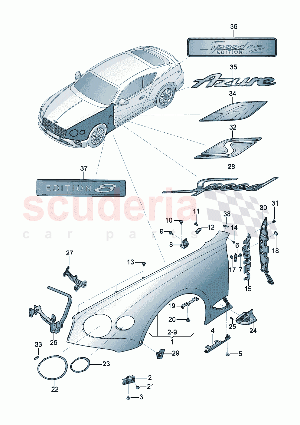 Wing D - MJ 2024>> of Bentley Bentley New Continental GT (2019-2024)