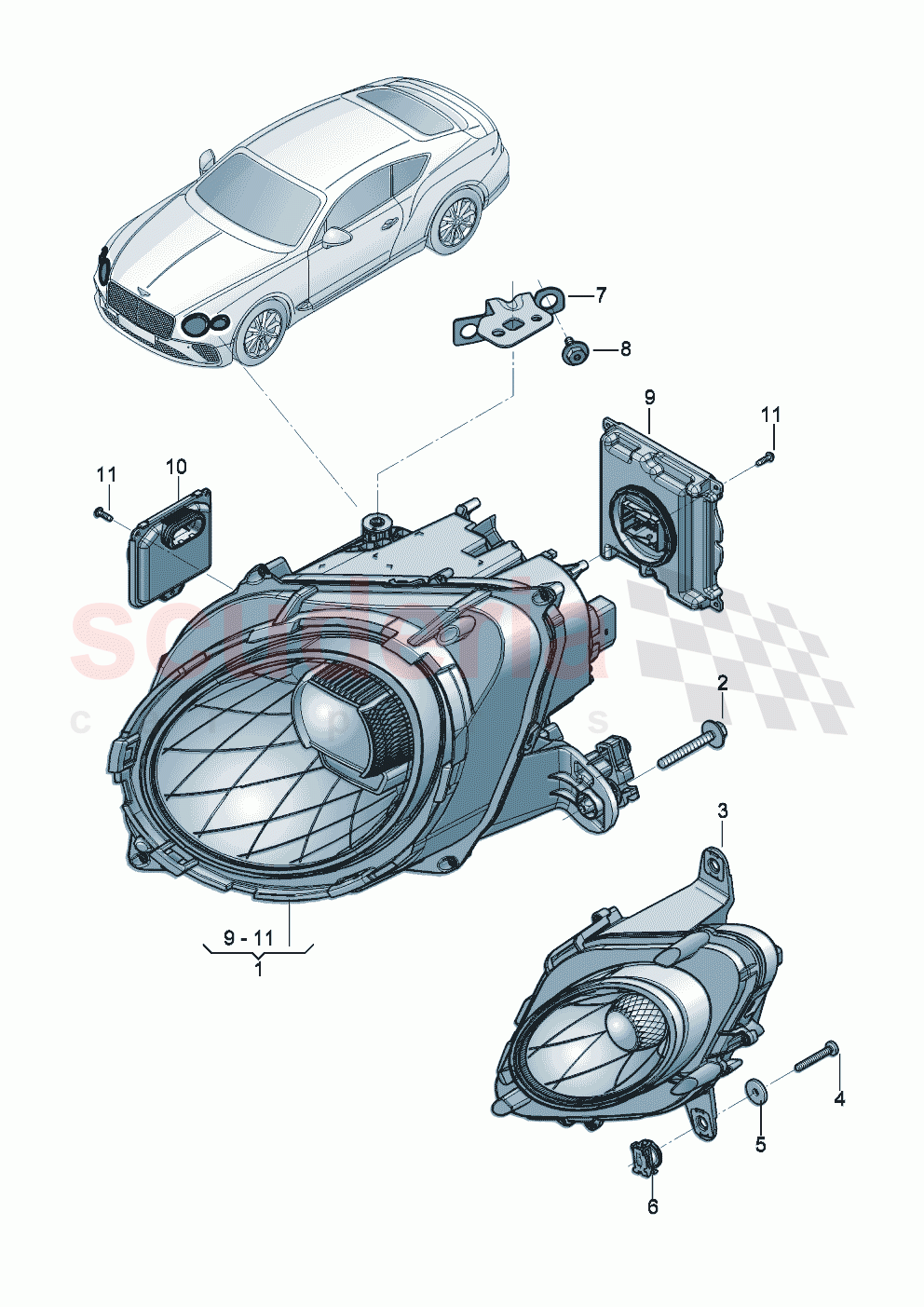 Headlights of Bentley Bentley New Continental GT (2019-2024)