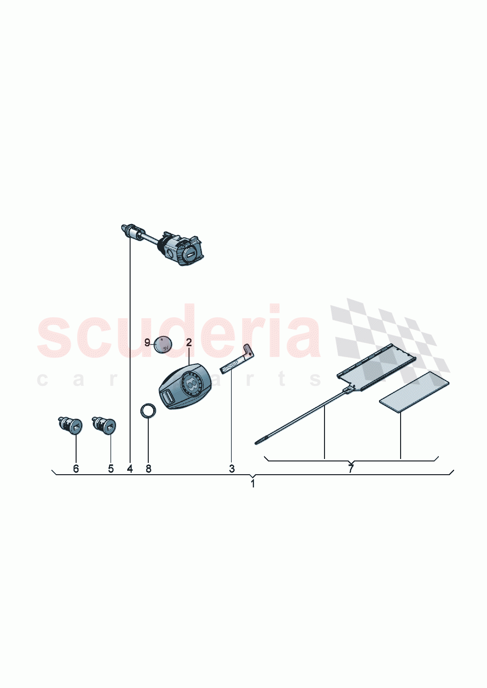 Lock cylinders main key valet key F >> 3S-K-071 415 F >> ZG-K-071 415 of Bentley Bentley New Continental GT (2019-2024)