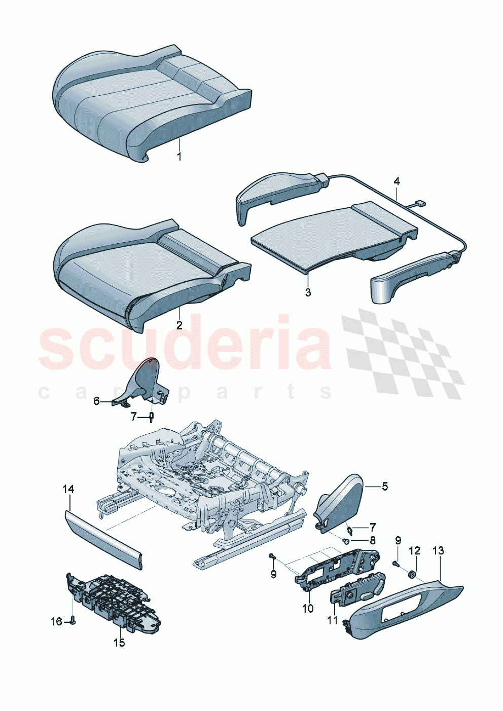 Seat cushion D - MJ 2023>> of Bentley Bentley New Continental GT (2019-2024)