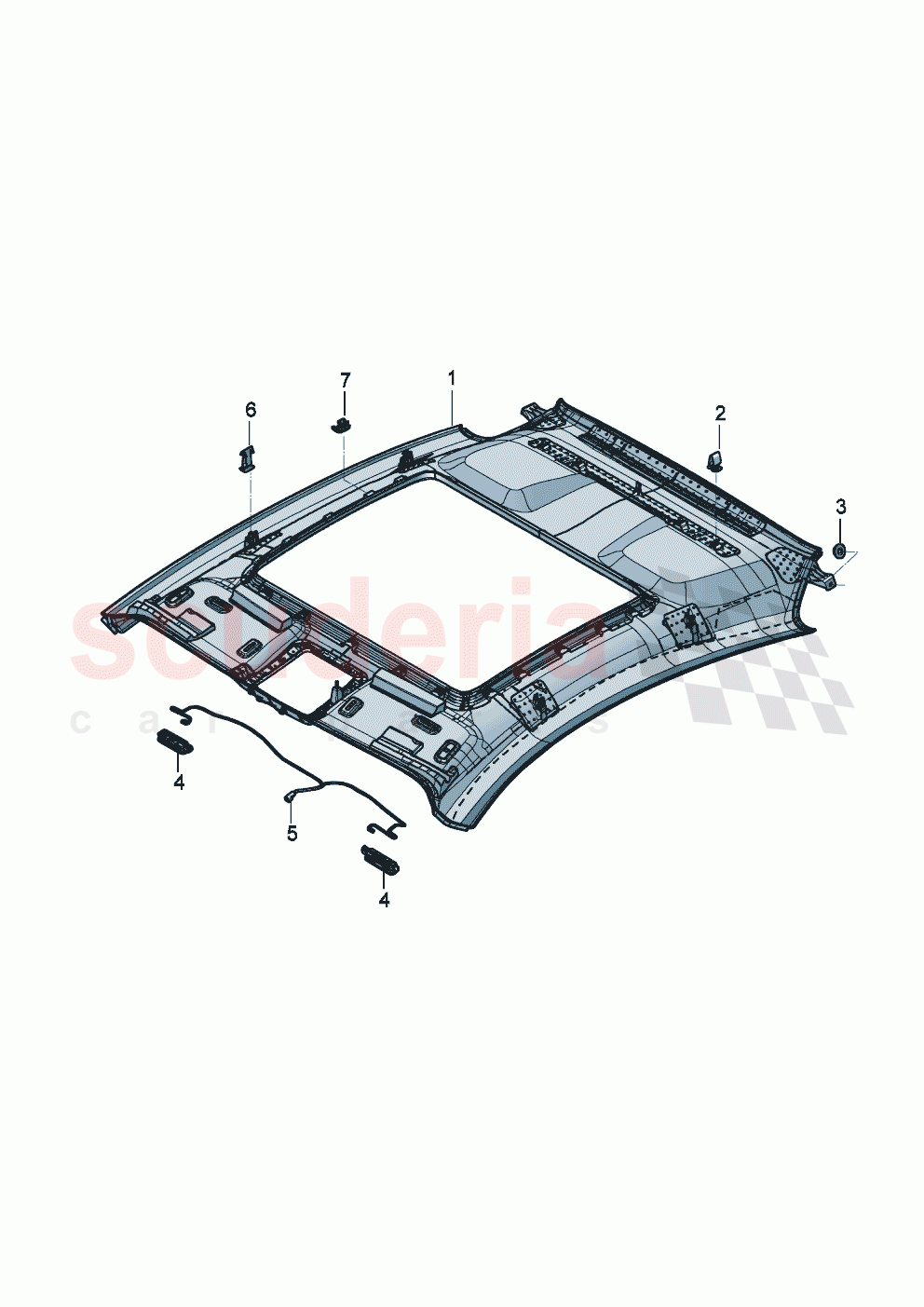 Moulded headliner Panoramic glass roof D - MJ 2023>> of Bentley Bentley New Continental GT (2019-2024)