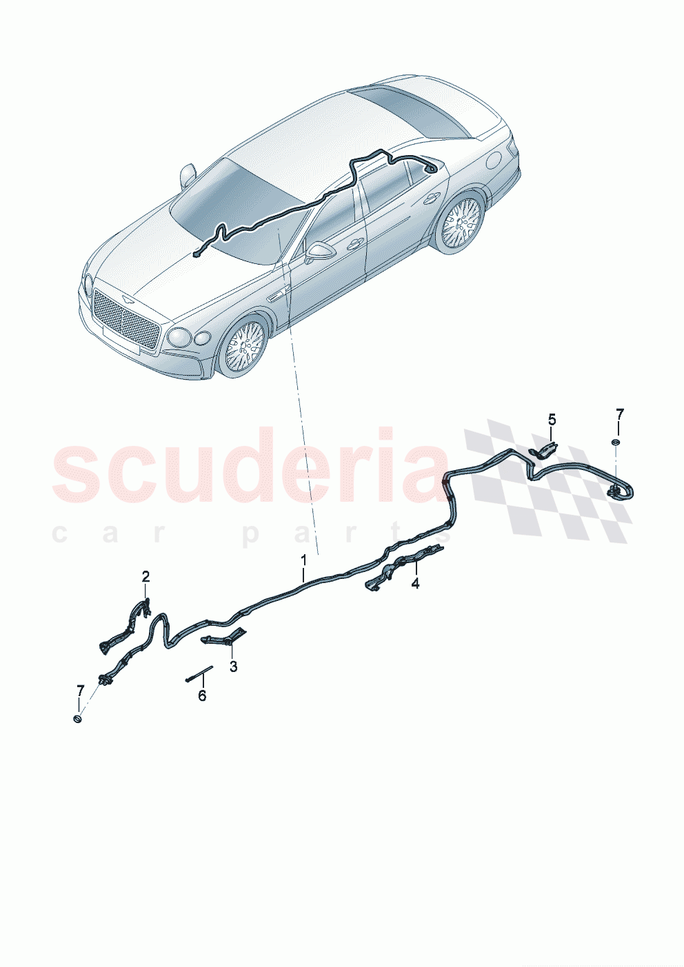 High-voltage wiring set for high-voltage battery of Bentley Bentley New Flying Spur (2020-2024)