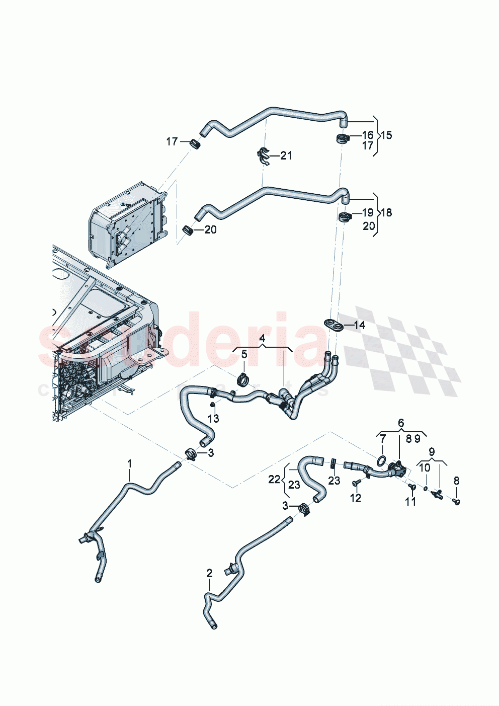 Coolant cooling system For vehicles with hybrid drive Underbody of Bentley Bentley New Flying Spur (2020-2024)