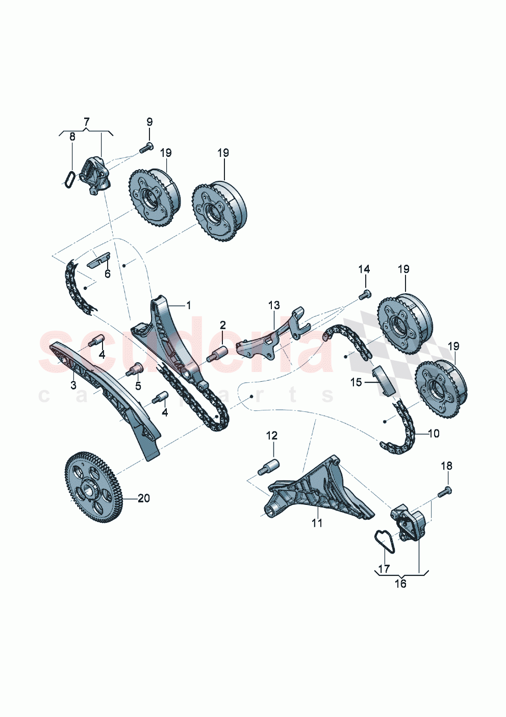 timing chain slide rail chain tensioner of Bentley Bentley New Flying Spur (2020-2024)