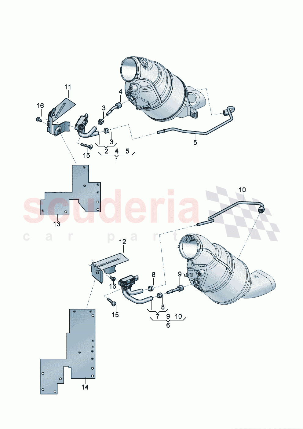 Control line with pressure difference sender Bracket for diff. pressure sensor of Bentley Bentley New Flying Spur (2020-2024)