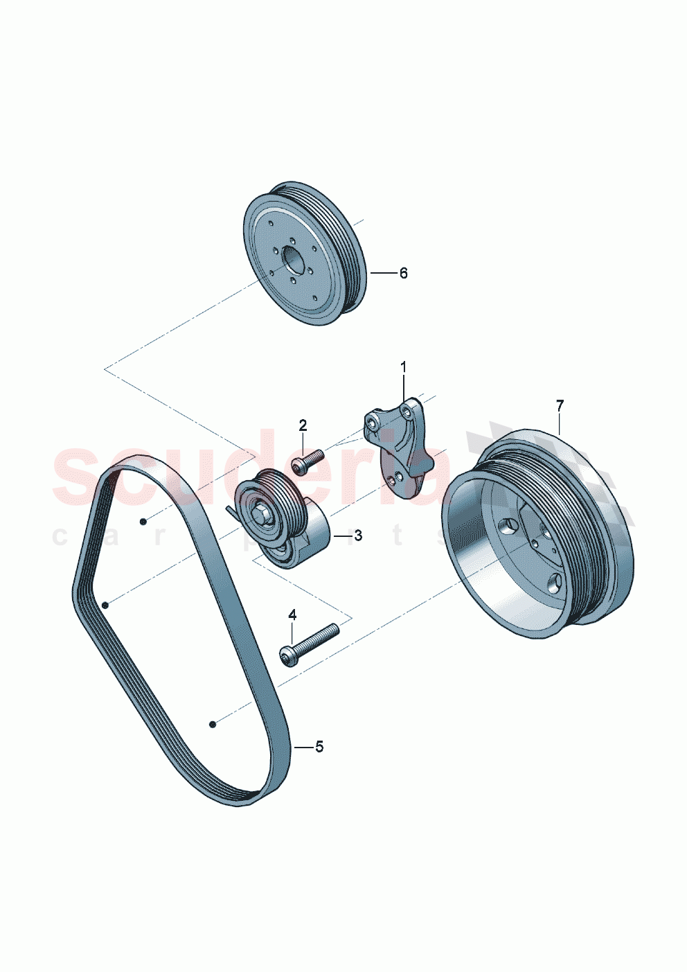Poly-V-belt Belt tensioner damper of Bentley Bentley New Flying Spur (2020-2024)
