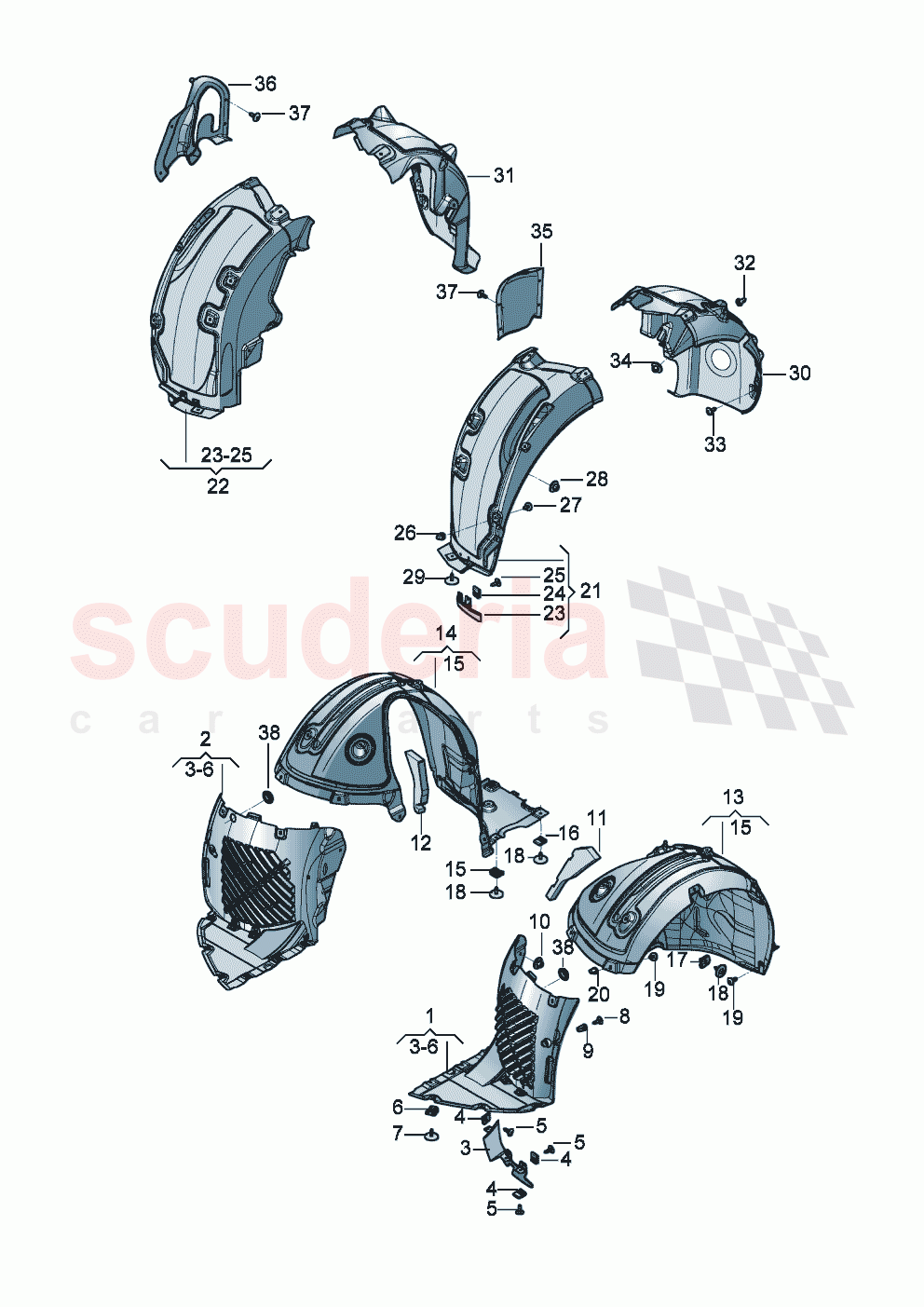Wheel housing liner of Bentley Bentley New Flying Spur (2020-2024)