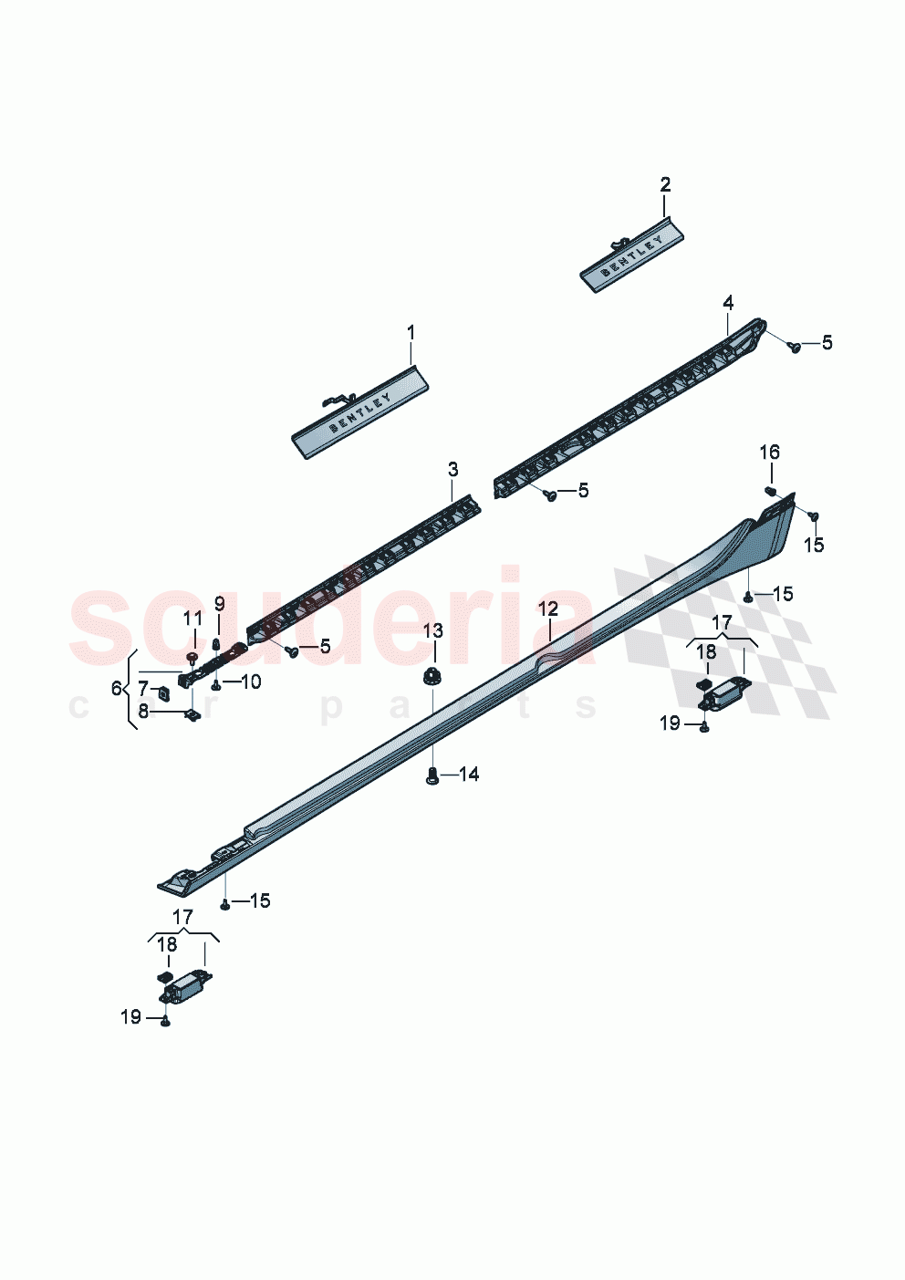 Trim for side section- sill of Bentley Bentley New Flying Spur (2020-2024)