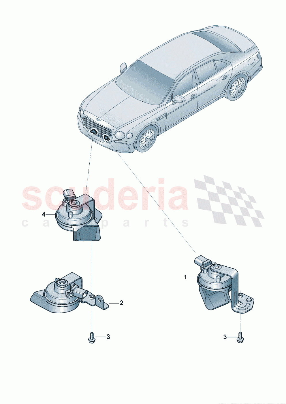 high volume horn of Bentley Bentley New Flying Spur (2020-2024)