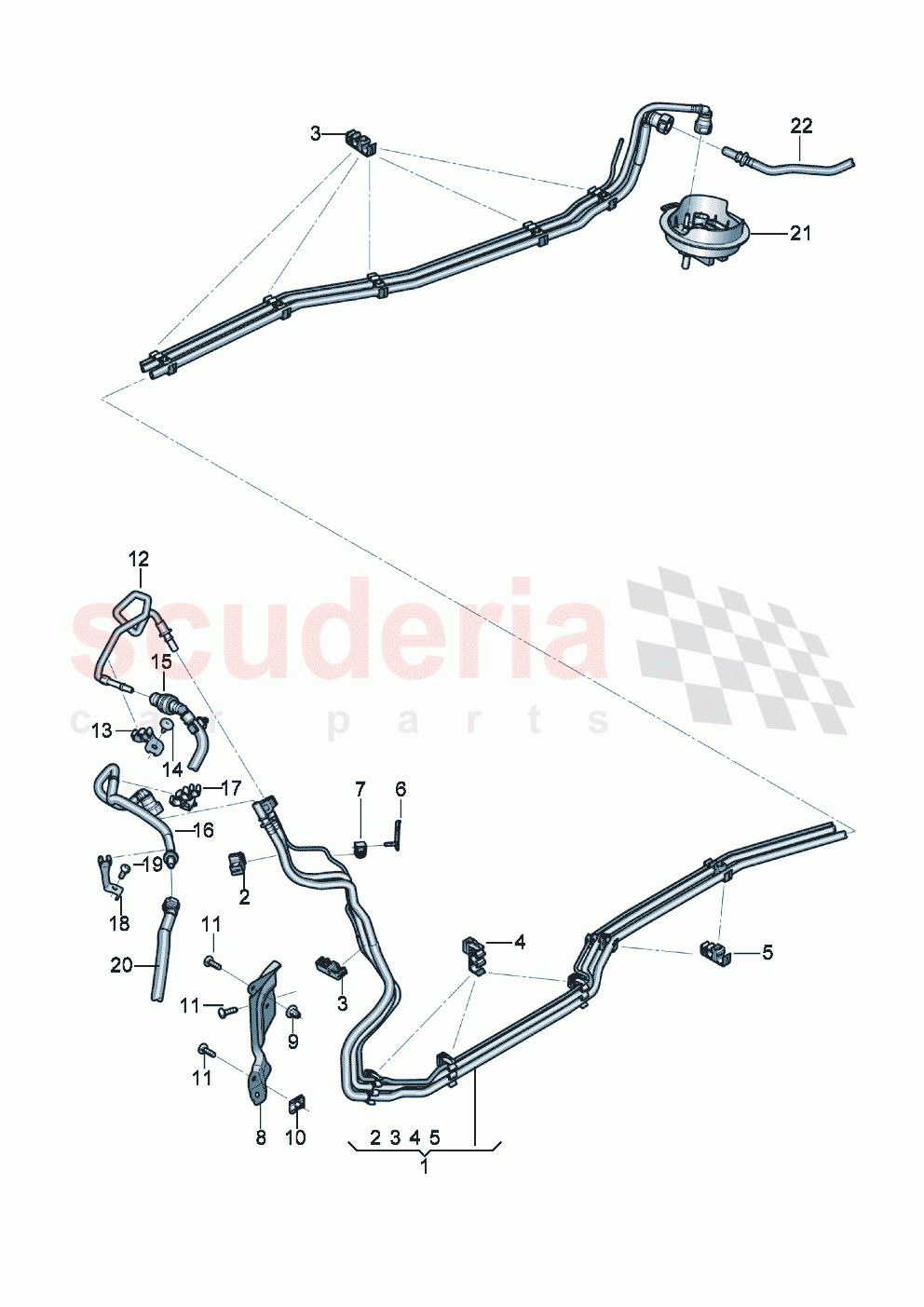 1 set of fuel pipes with breather tube Fuel supply line Breather line of Bentley Bentley New Flying Spur (2020-2024)