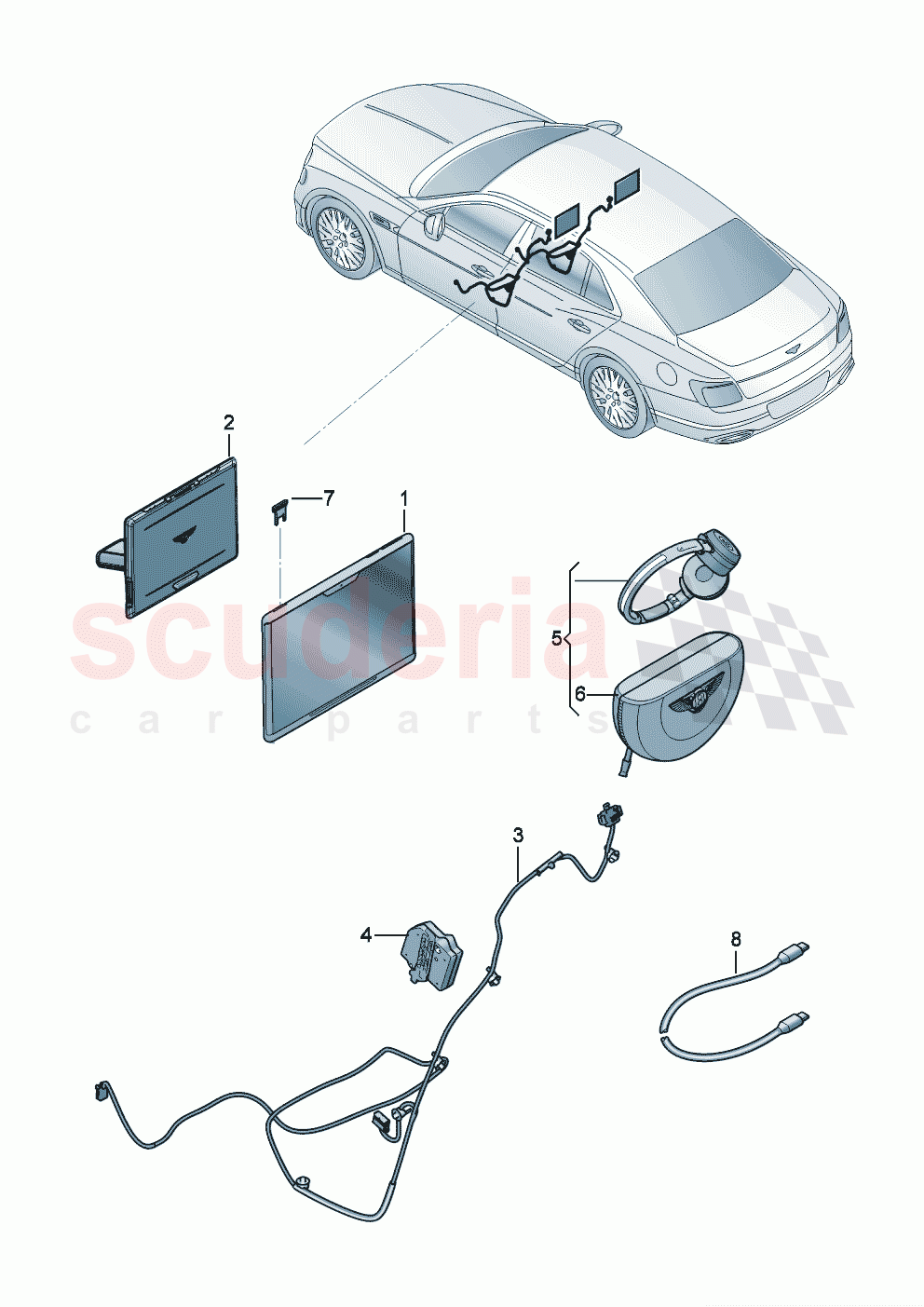 For vehicles with rear seat entertainment 'RSE' D >> - MJ 2020 of Bentley Bentley New Flying Spur (2020-2024)