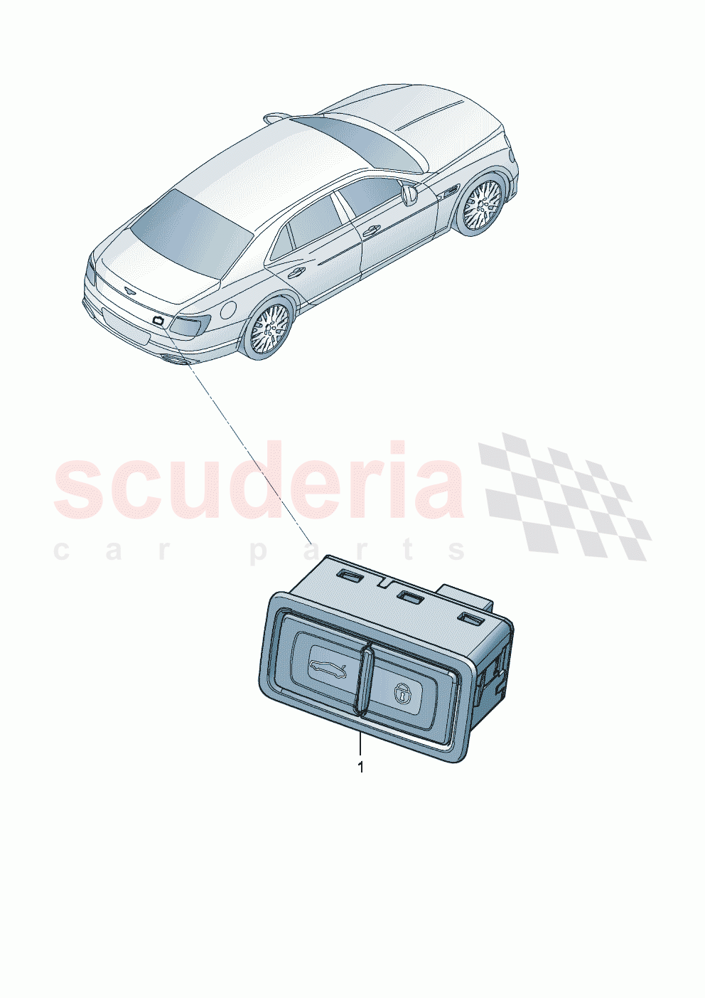 Switches in the luggage comp. of Bentley Bentley New Flying Spur (2020-2024)