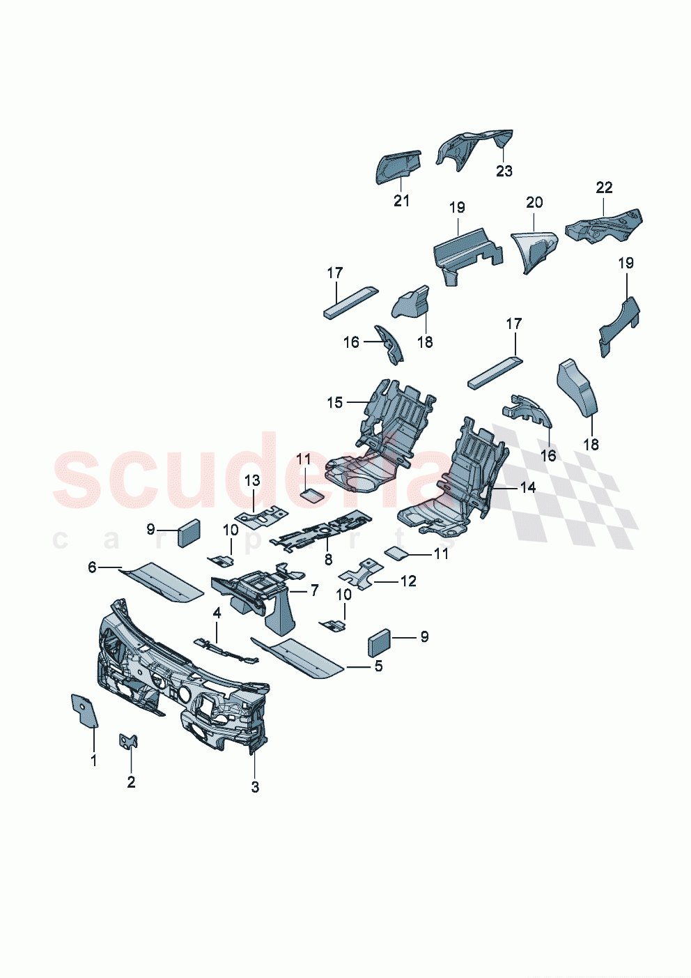 sound absorber for floor, bulkhead and tunnel of Bentley Bentley New Flying Spur (2020-2024)