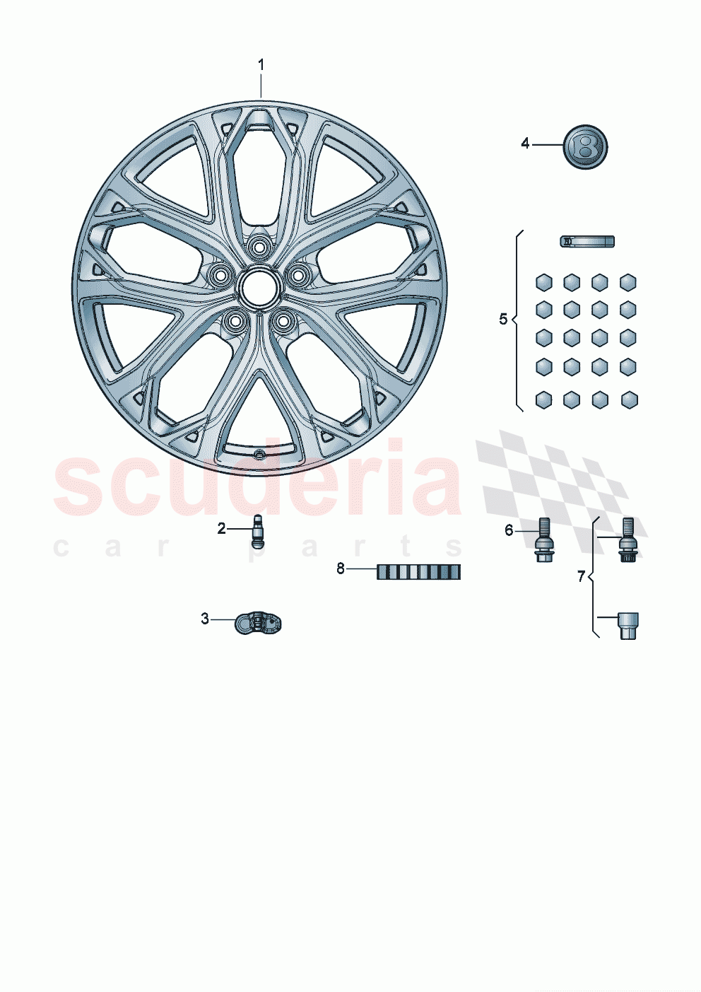 Complete wheels and tyres D - MJ 2023>> of Bentley Bentley New Flying Spur (2020-2024)