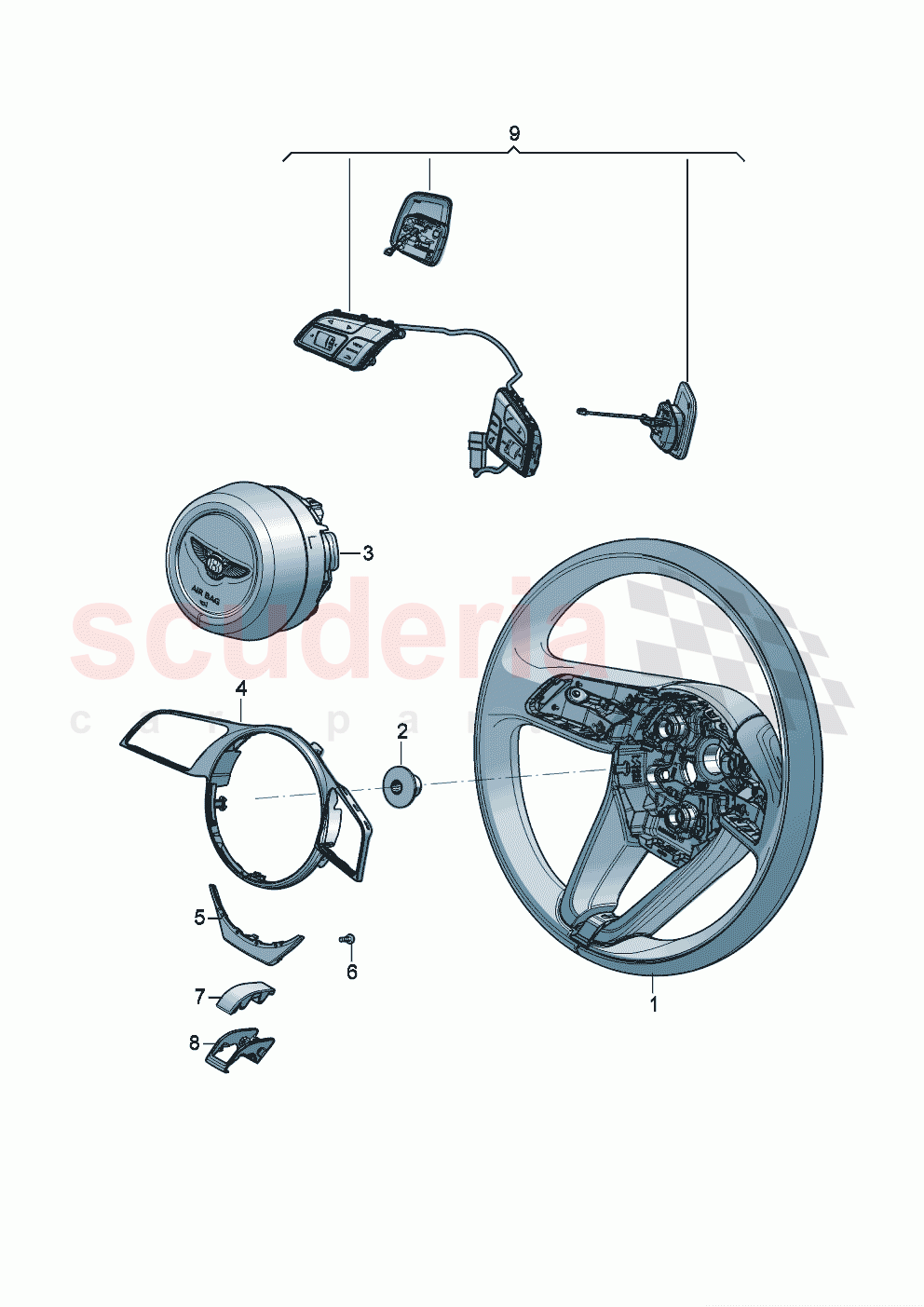 Genuine accessories Steering wheel of Bentley Bentley New Continental Convertible (2025-2026)