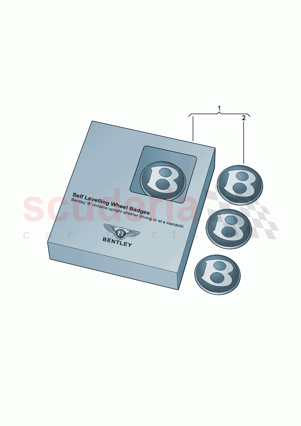 Genuine accessories Dynamic hub cap of Bentley Bentley New Continental Convertible (2025-2026)