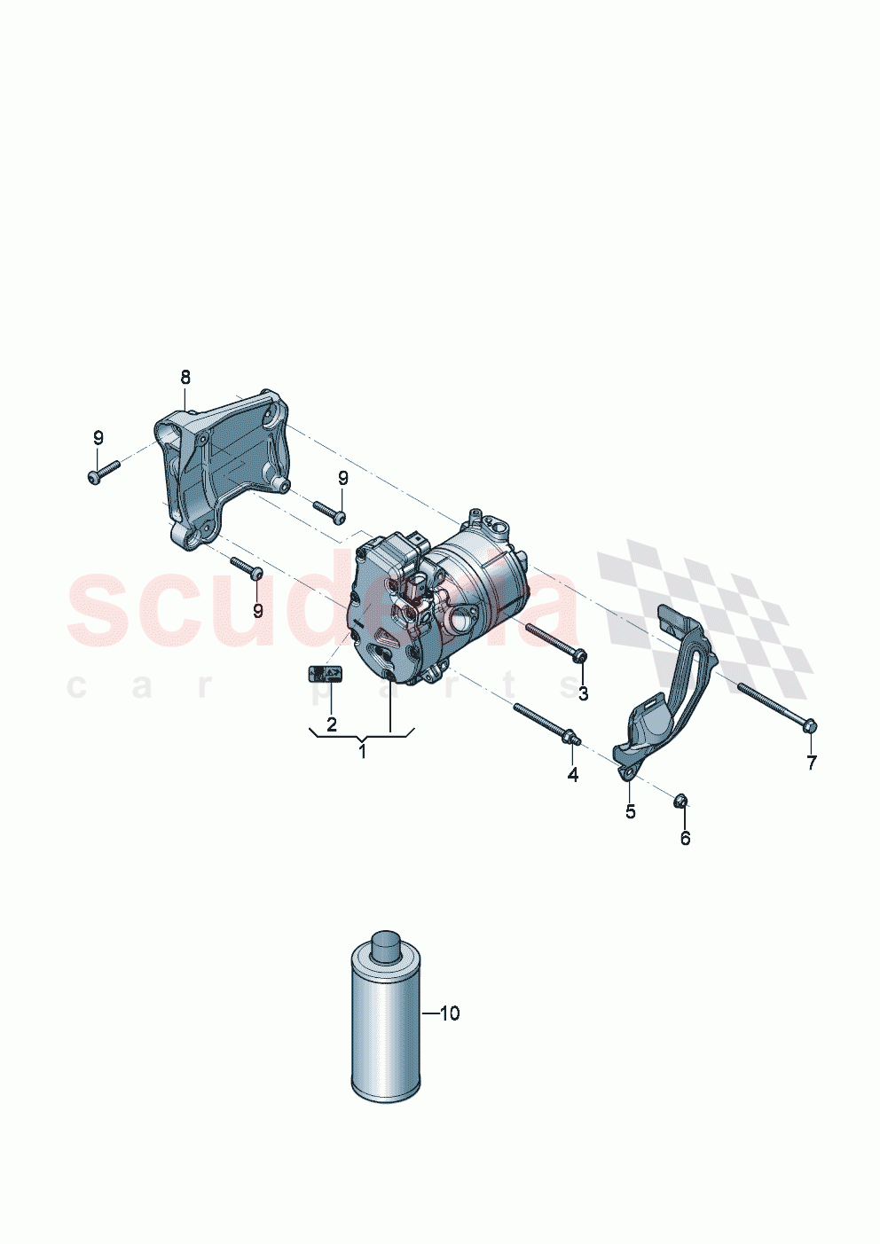 Electric A/C compressor Attachment parts for A/C compressor of Bentley Bentley New Continental Convertible (2025-2026)