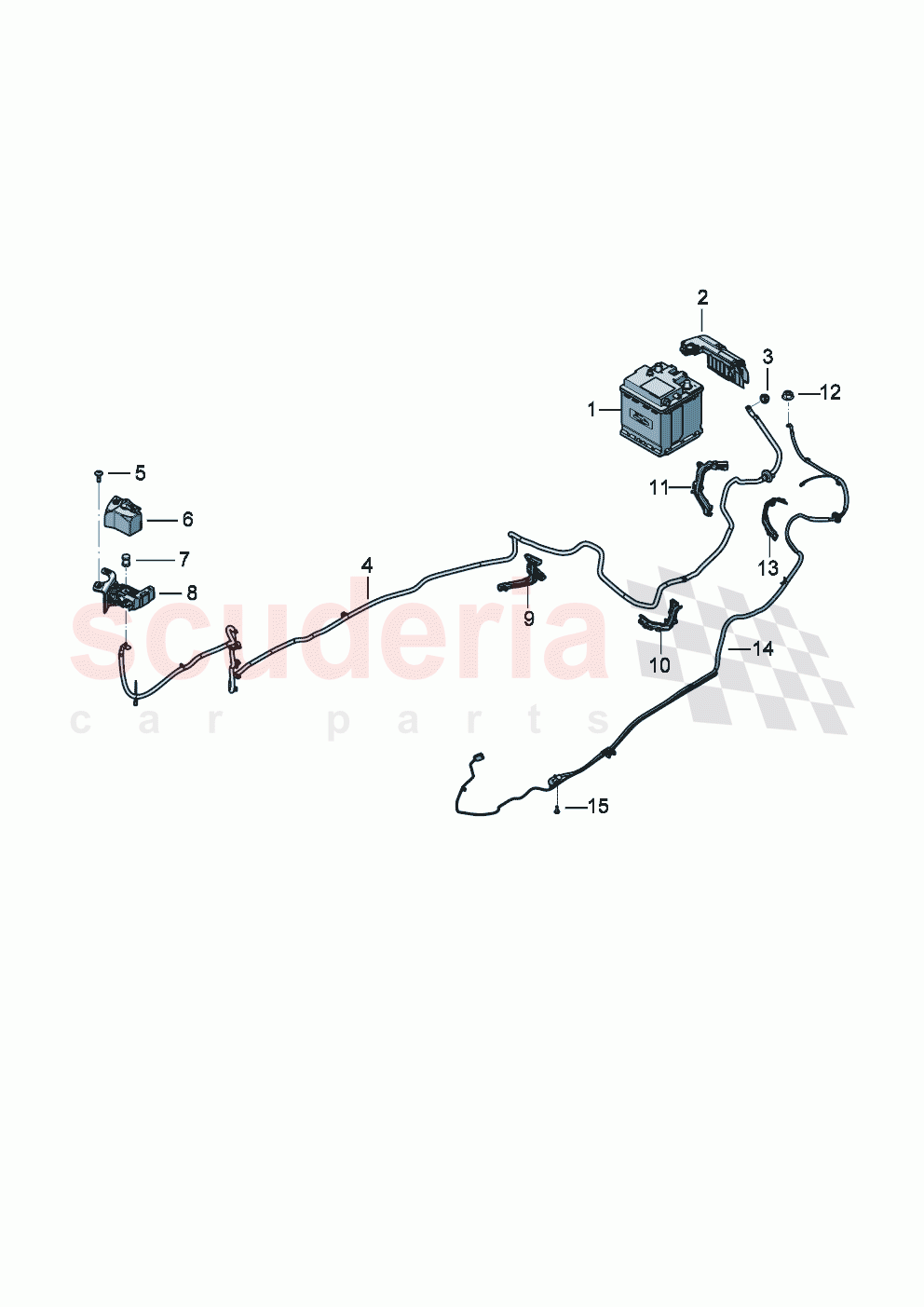 Wiring set for battery + Wiring set for electro- mechanical power steering of Bentley Bentley New Continental Convertible (2025-2026)