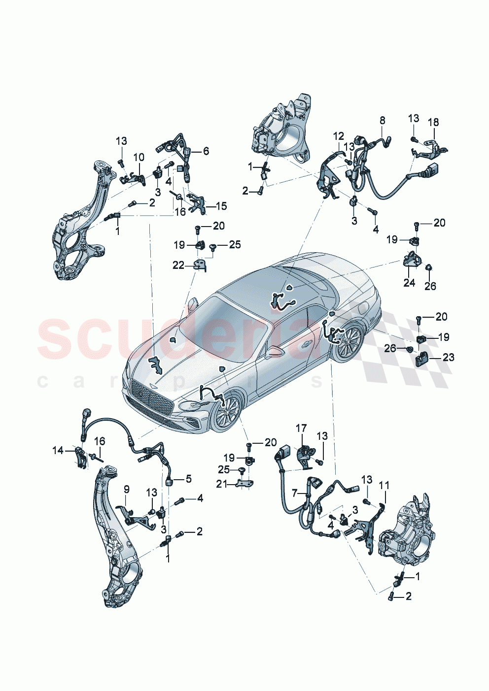 speed sensor with securing parts of Bentley Bentley New Continental Convertible (2025-2026)