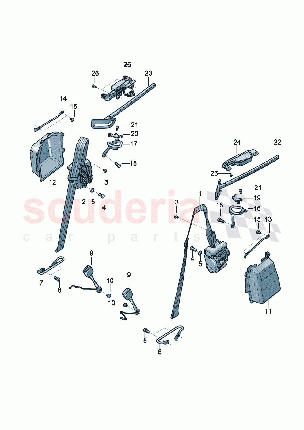 Seat belts of Bentley Bentley New Continental Convertible (2025-2026)