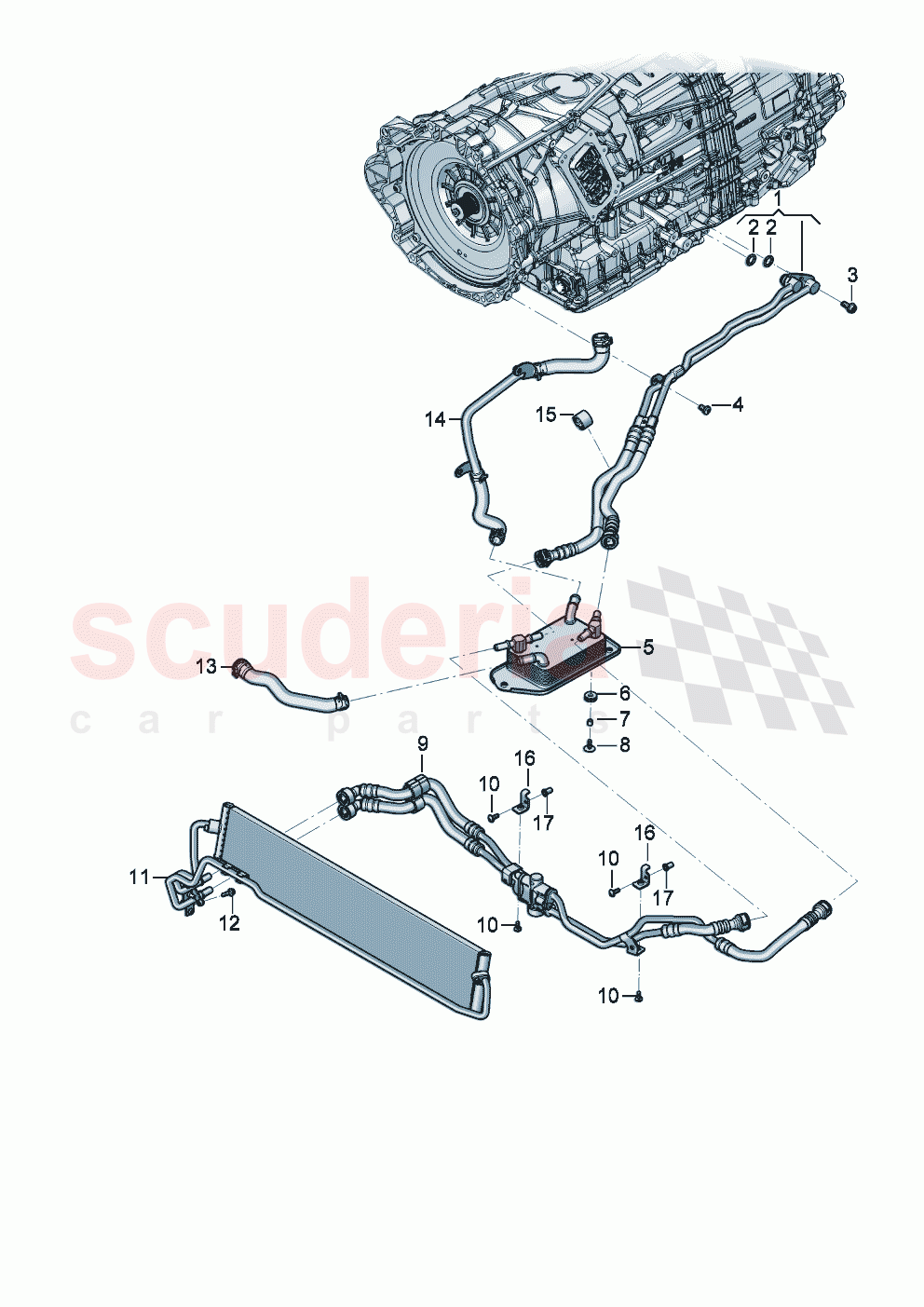oil pressure line for gearbox oil cooling Gear oil cooler of Bentley Bentley New Continental Convertible (2025-2026)