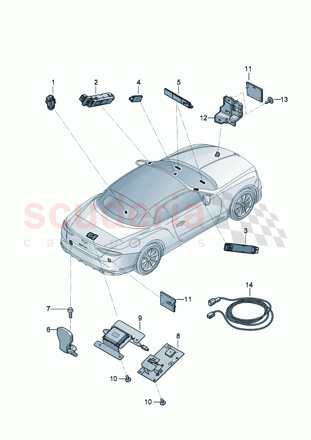 Aerial Infotainment system of Bentley Bentley New Continental Convertible (2025-2026)