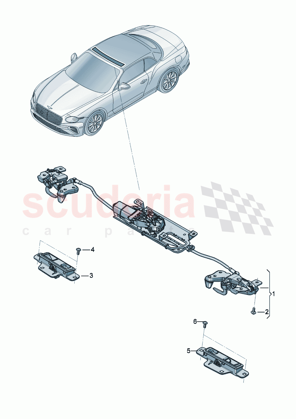 hydraulic top linkage operation of Bentley Bentley New Continental Convertible (2025-2026)