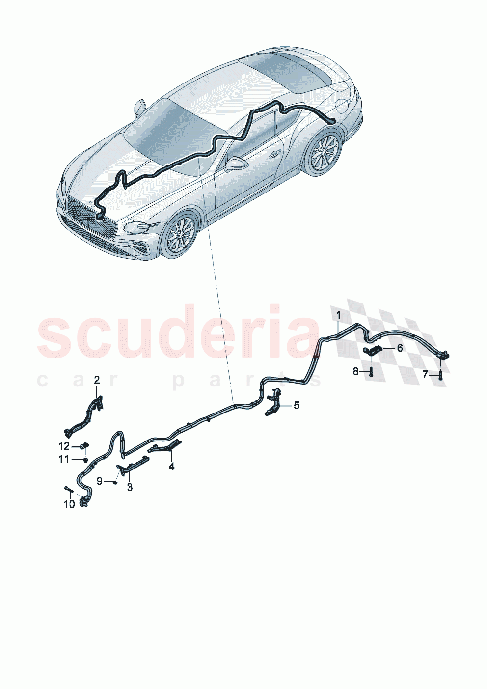 High-voltage wiring set for high-voltage battery of Bentley Bentley New Continental GT (2025-2026)