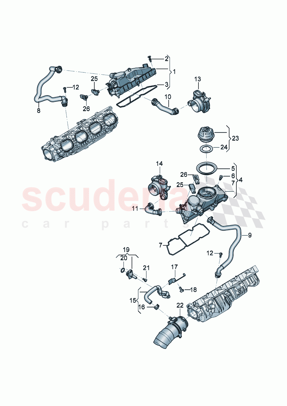 Crankcase housing ventilation oil separator End cap of Bentley Bentley New Continental GT (2025-2026)