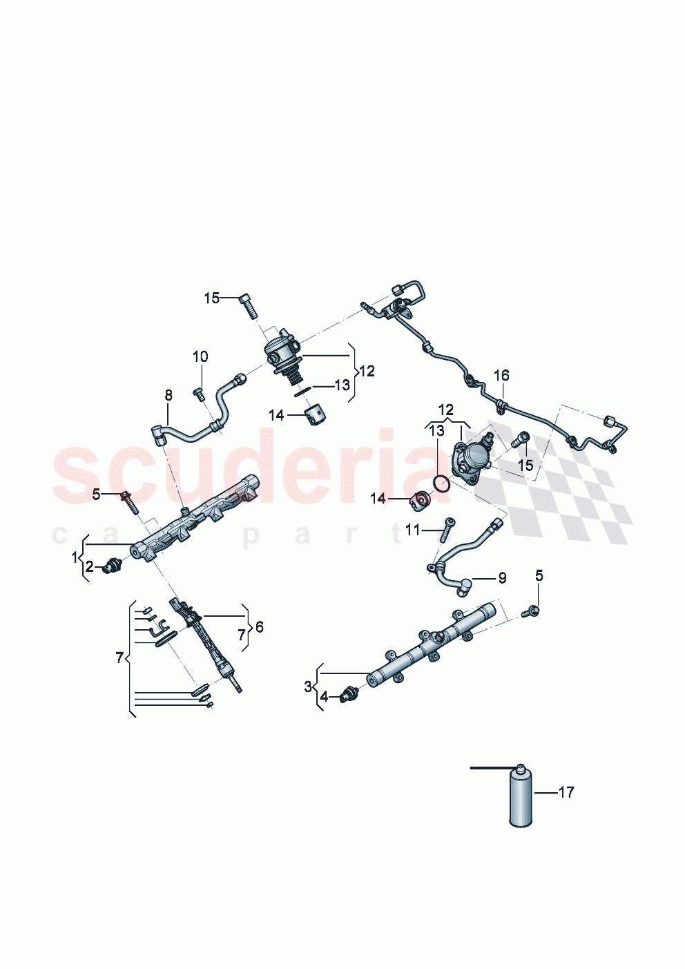 Fuel pump Fuel line Fuel rail Injection valve of Bentley Bentley New Continental GT (2025-2026)