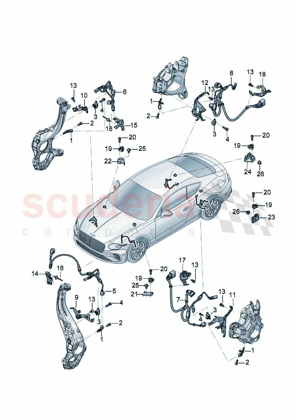 speed sensor with securing parts of Bentley Bentley New Continental GT (2025-2026)
